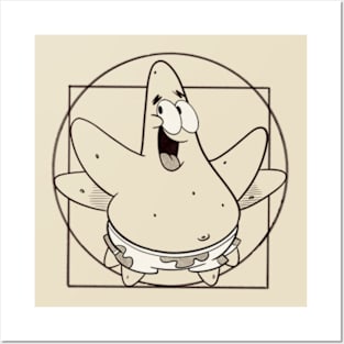 vitruvian patrick star Posters and Art